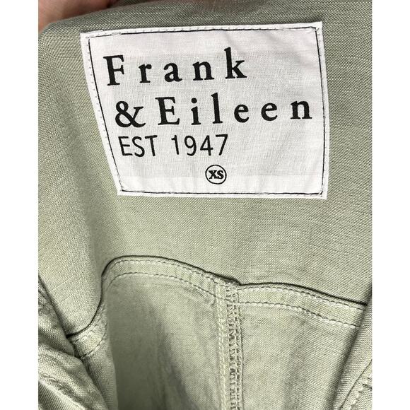 FRANK & EILEEN Sz XS Ireland Long Sleeve Shorts Playsuit Romper Sage Green - Picture 3 of 11